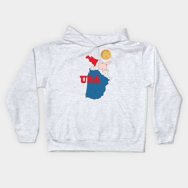 A funny map of the USA Kids Hoodie by percivalrussell